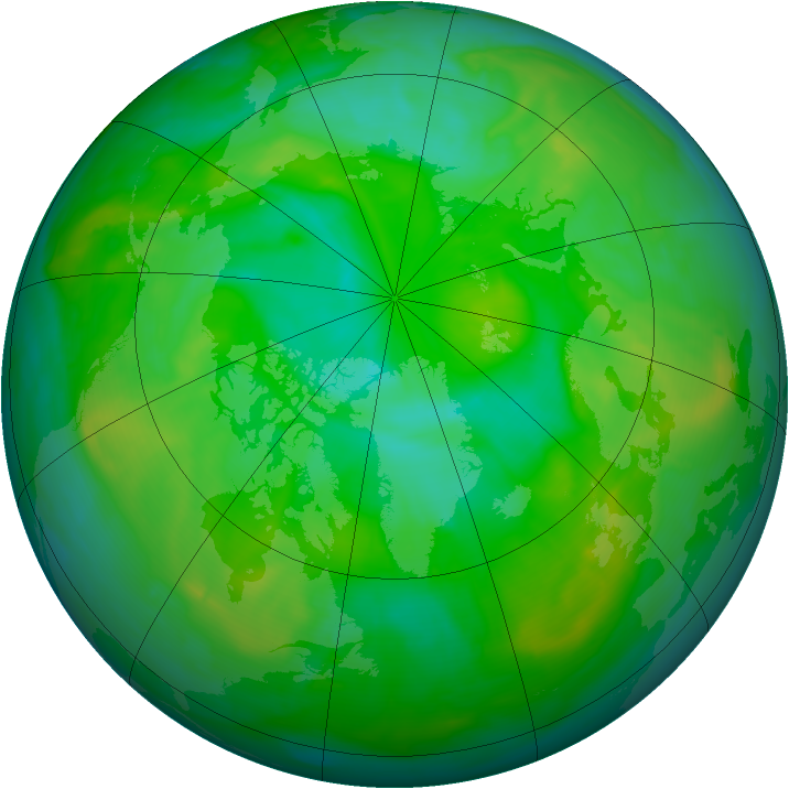 Arctic ozone map for 10 July 2008